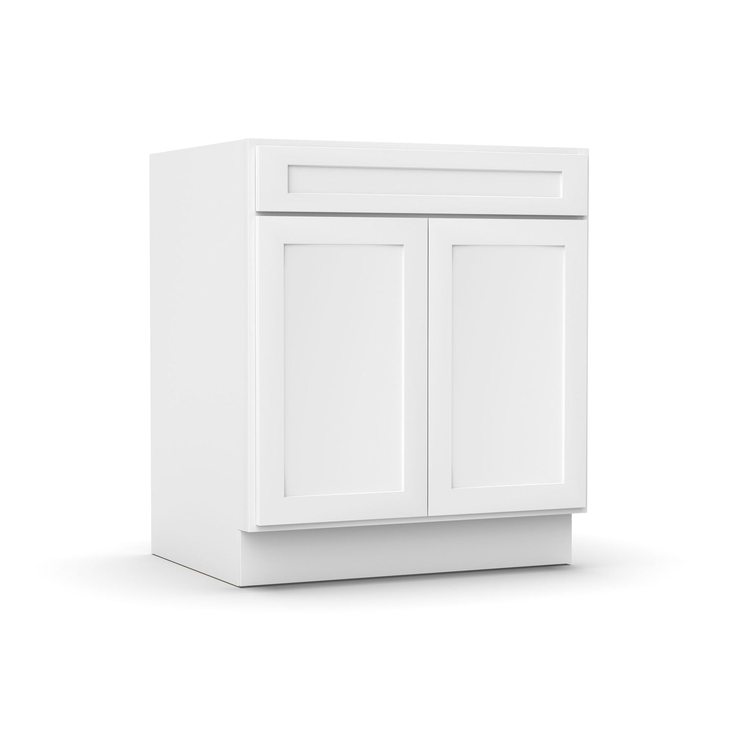 Liberty Shaker White - 30 Inch Double Door Base Cabinet - 30" Width x 34.5" Height x 24" Depth