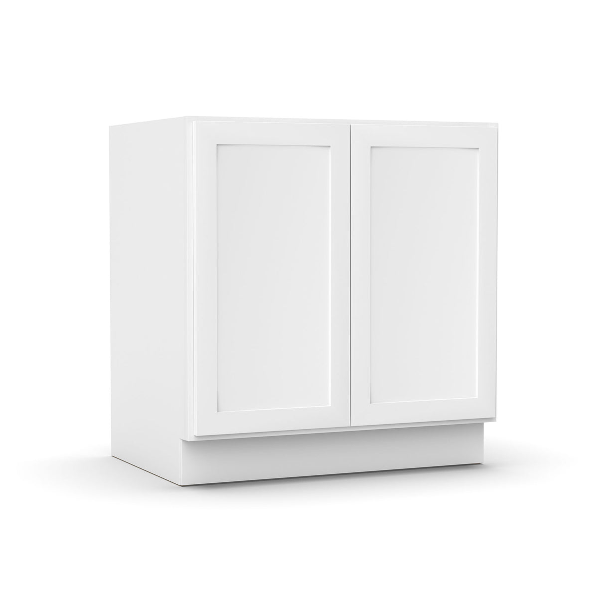 Liberty Shaker White - 33 Inch Full Height Double Door Base Cabinet - 33" Width x 34.5" Height x 24" Depth