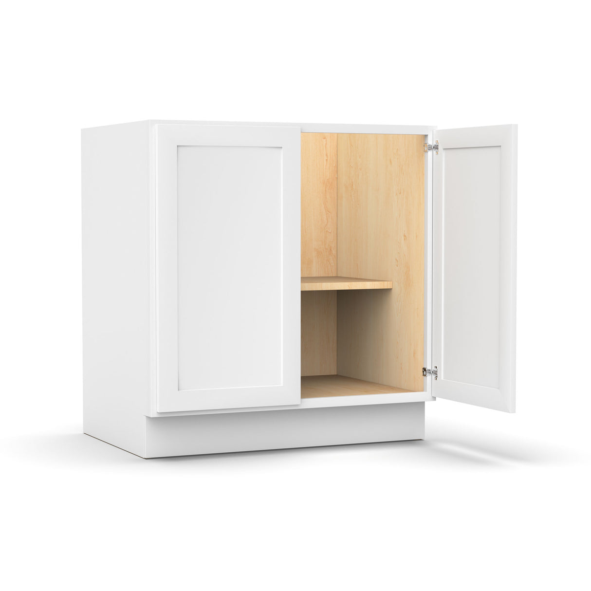 Liberty Shaker White - 33 Inch Full Height Double Door Base Cabinet - 33" Width x 34.5" Height x 24" Depth