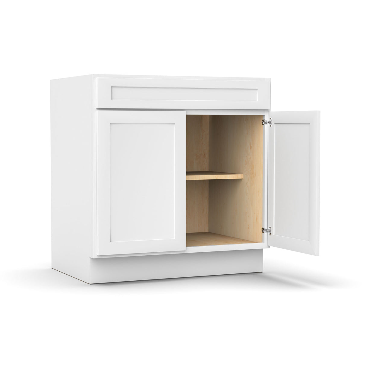 Liberty Shaker White - 33 Inch Double Door Base Cabinet - 33" Width x 34.5" Height x 24" Depth