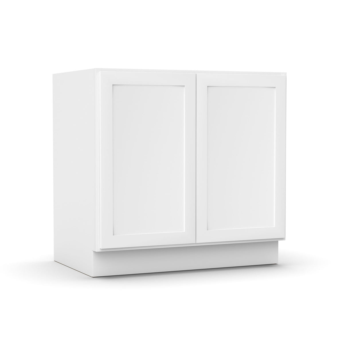 Liberty Shaker White - 33 Inch Full Height Double Door Base Cabinet - 33" Width x 34.5" Height x 24" Depth
