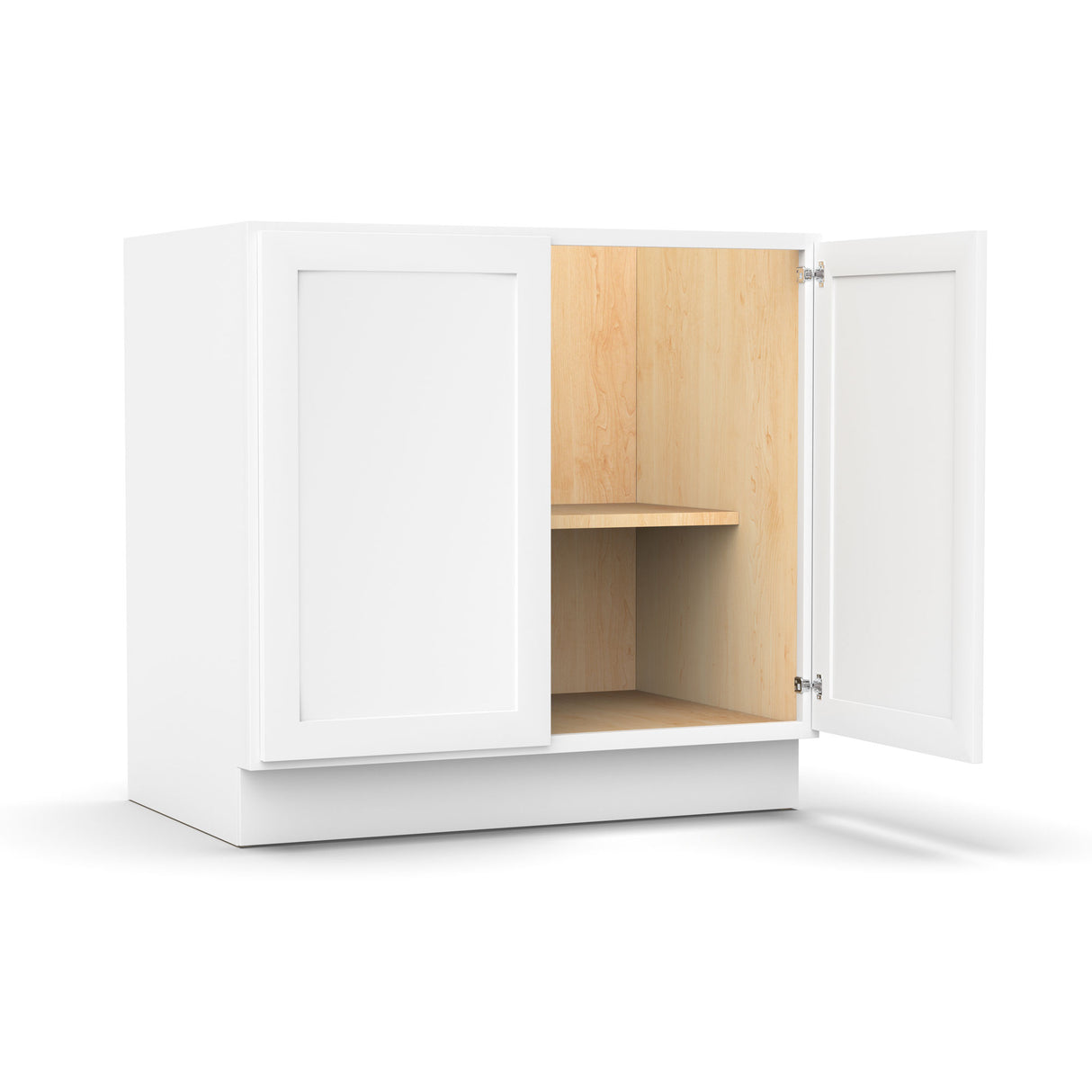 Liberty Shaker White - 33 Inch Full Height Double Door Base Cabinet - 33" Width x 34.5" Height x 24" Depth