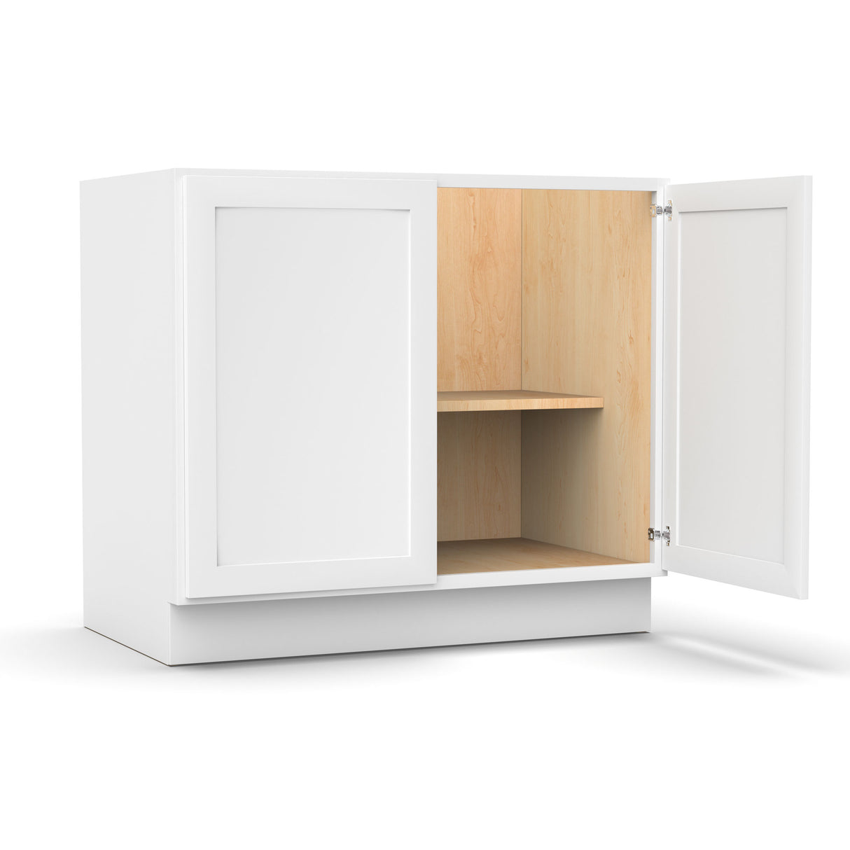Liberty Shaker White - 39 Inch Full Height Double Door Base Cabinet - 39" Width x 34.5" Height x 24" Depth