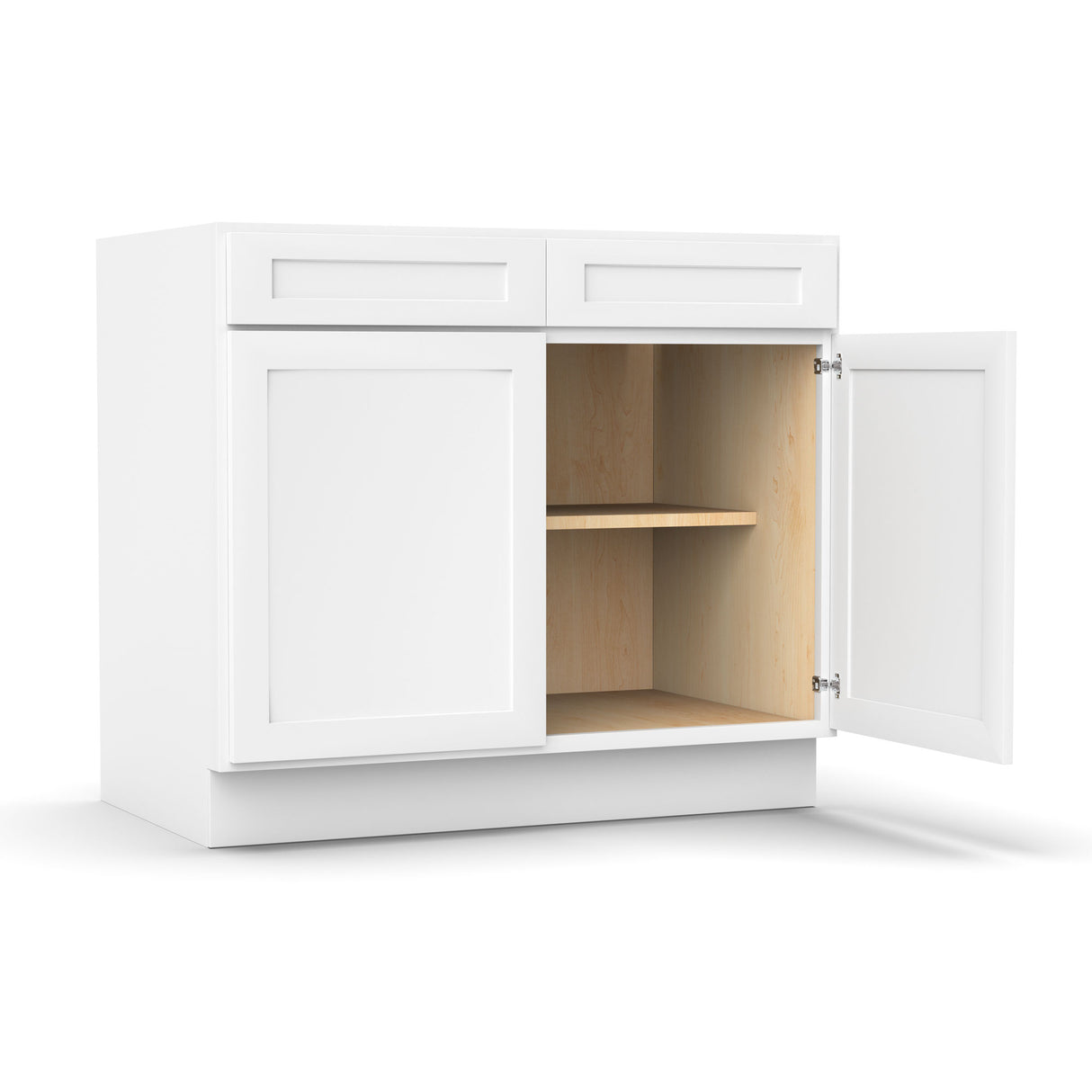 Liberty Shaker White - 39 Inch Double Door Base Cabinet - 39" Width x 34.5" Height x 24" Depth