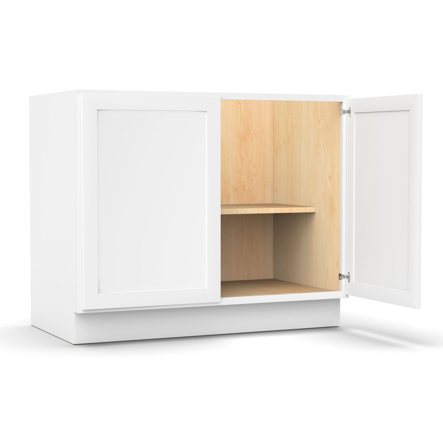 Liberty Shaker White - 42 Inch Full Height Double Door Base Cabinet - 42" Width x 34.5" Height x 24" Depth