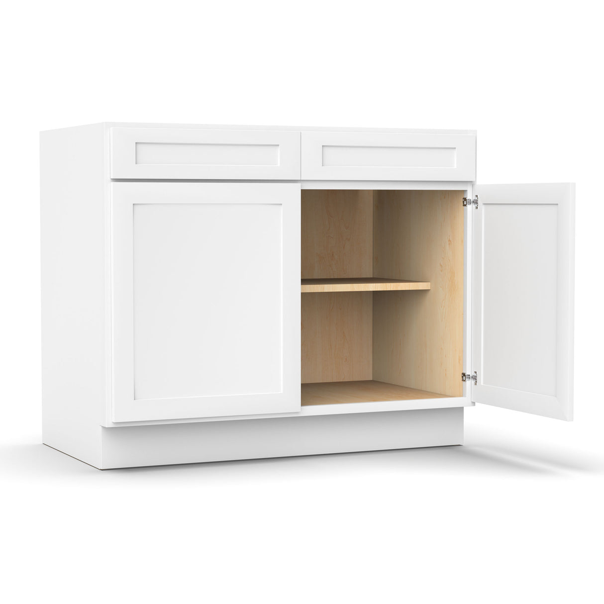 Liberty Shaker White - 42 Inch Double Door Base Cabinet - 42" Width x 34.5" Height x 24" Depth