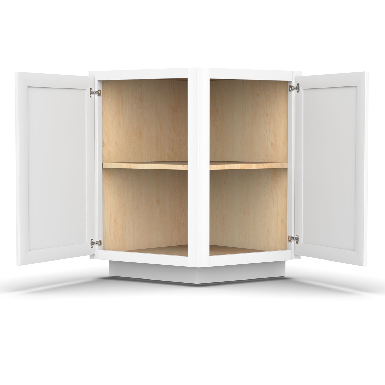 Liberty Shaker White - 24 Inch Base Angle End Base Cabinet - 24" Width x 34.5" Height x 24" Depth