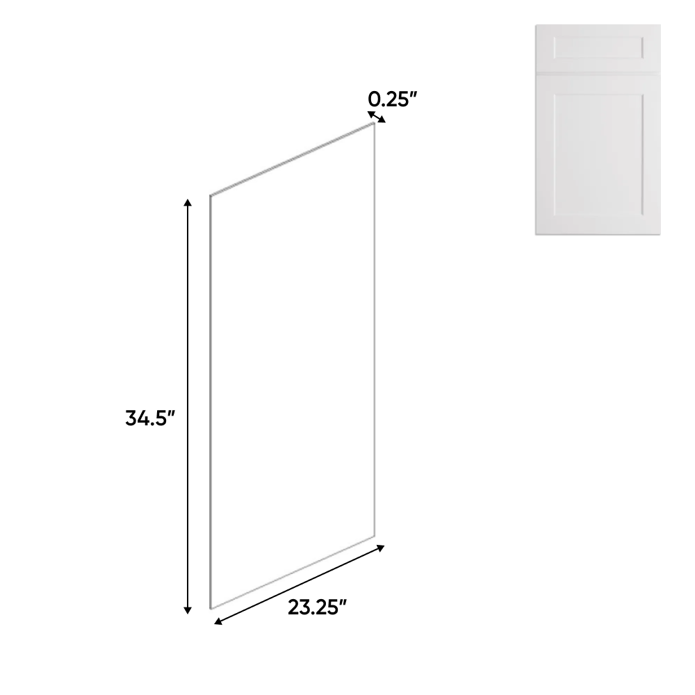Liberty Shaker White - 23.25 Inch Side Finished Skins Accessories - 23.25" Width x 34.5" Height x .25" Depth