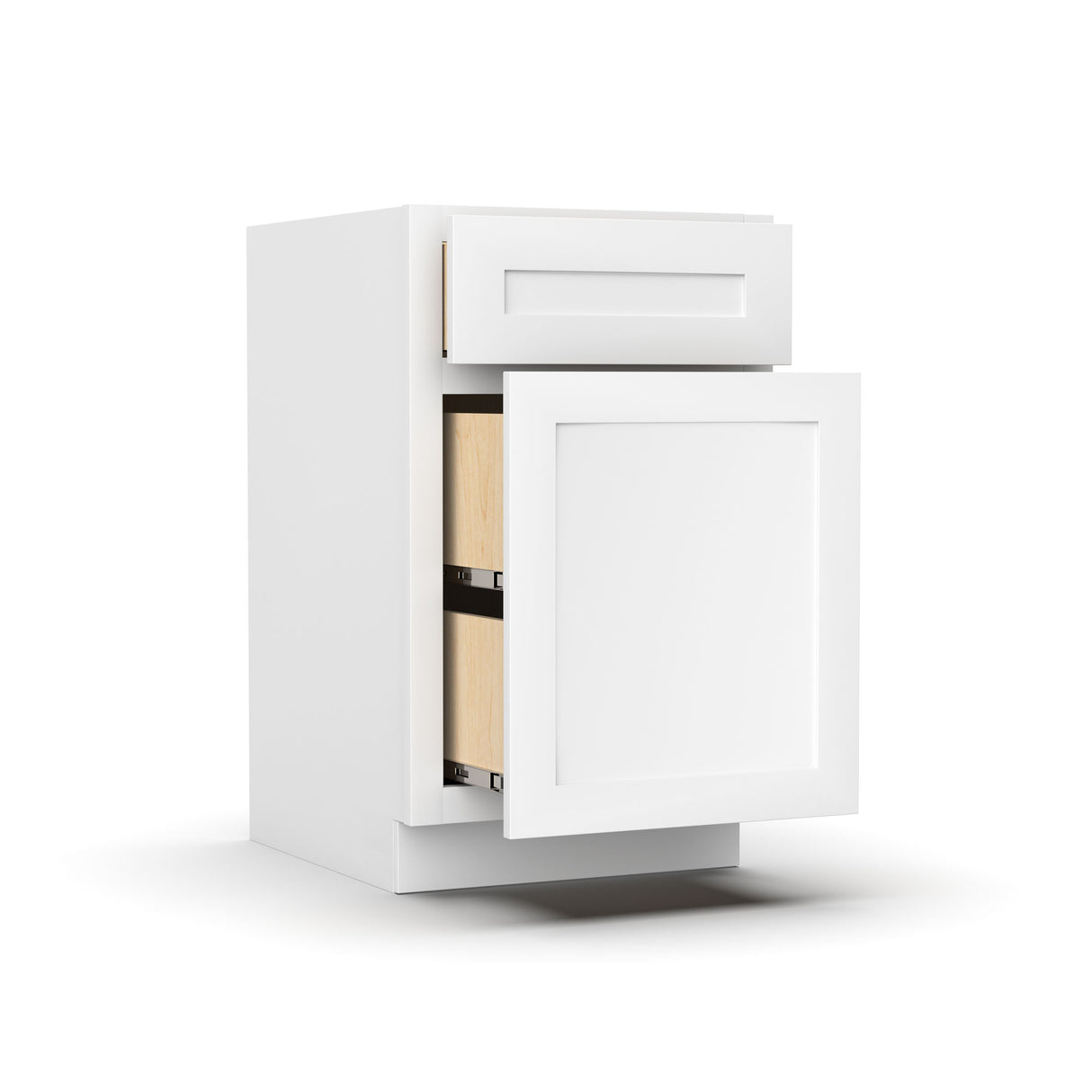 Liberty Shaker White - 18 Inch Waste Basket Base Cabinet - 18" Width x 34.5" Height x 24" Depth