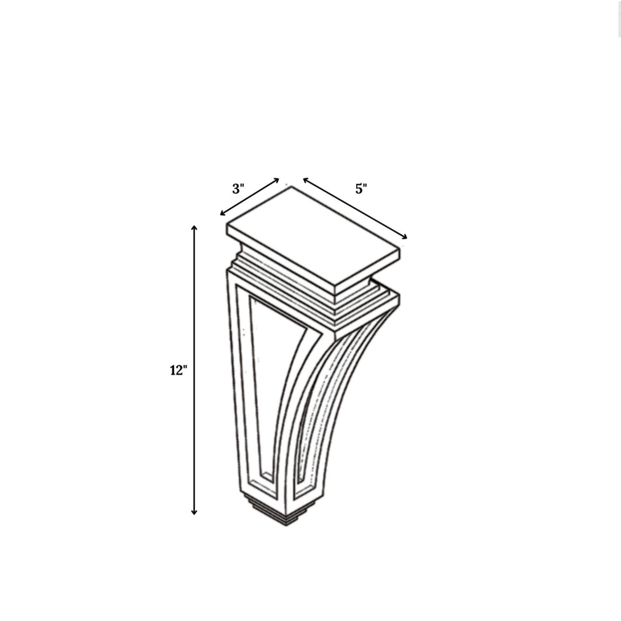 Liberty Shaker White - 3 Inch Structural Accessories - 3" Width x 12" Height x 5" Depth