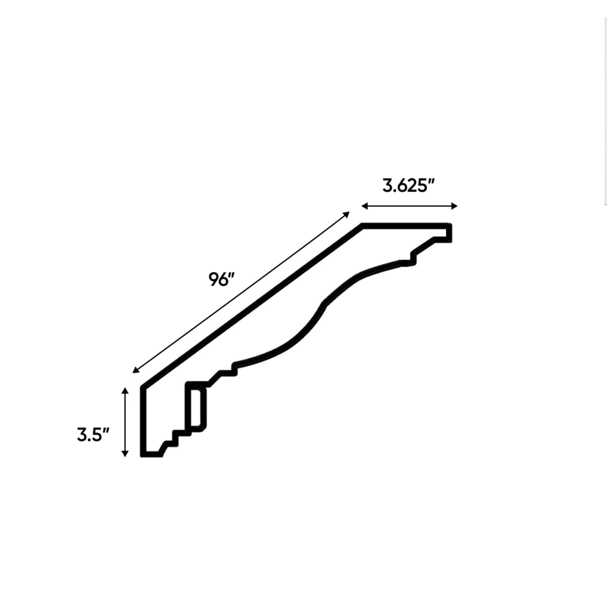 RTA - Arlington Oatmeal - Crown Moldings - 96"W x 3.5"H x 3.5"D