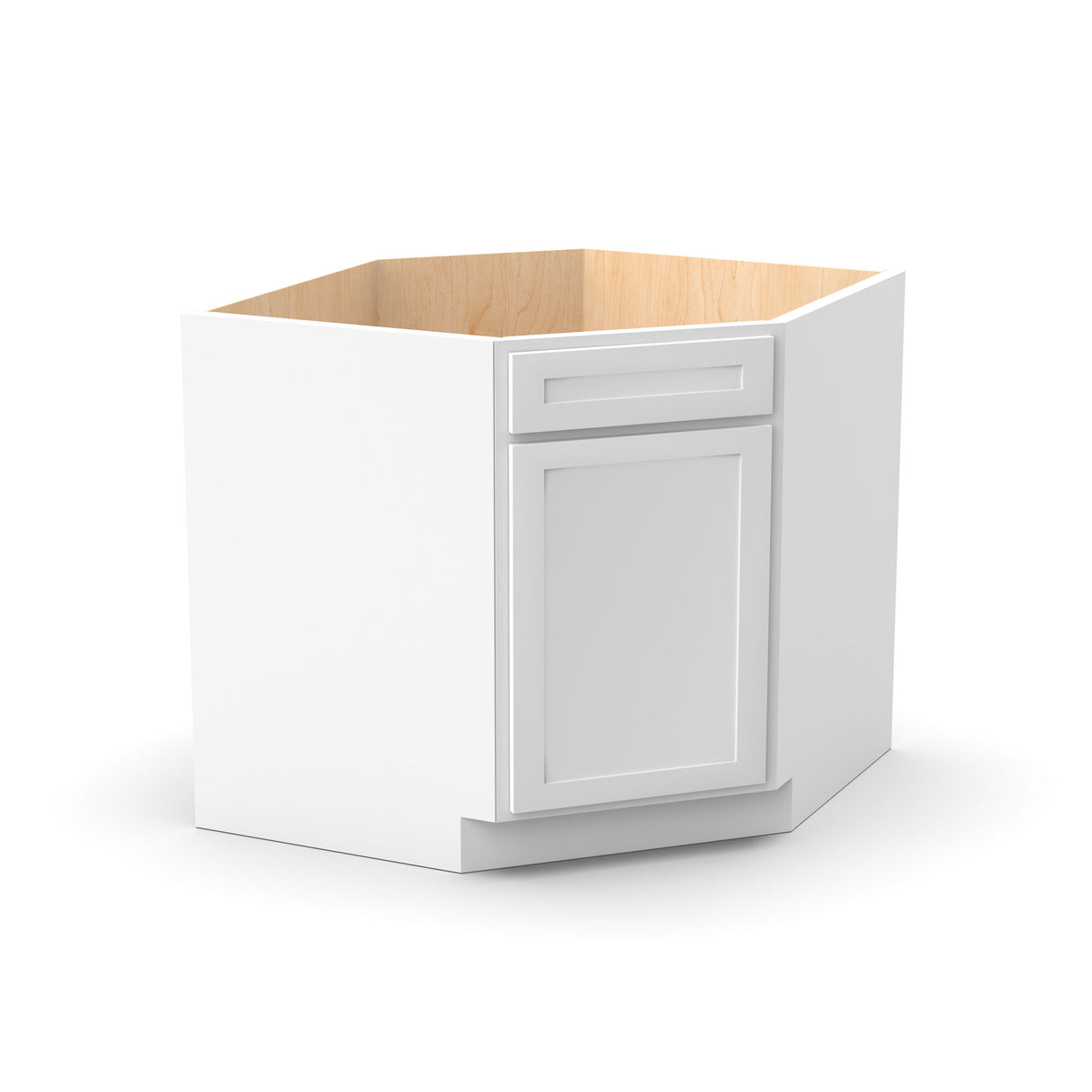 Liberty Shaker White - 36 Inch Diagnonal Corner Sink Base Cabinet - 36" Width x 34.5" Height x 24" Depth