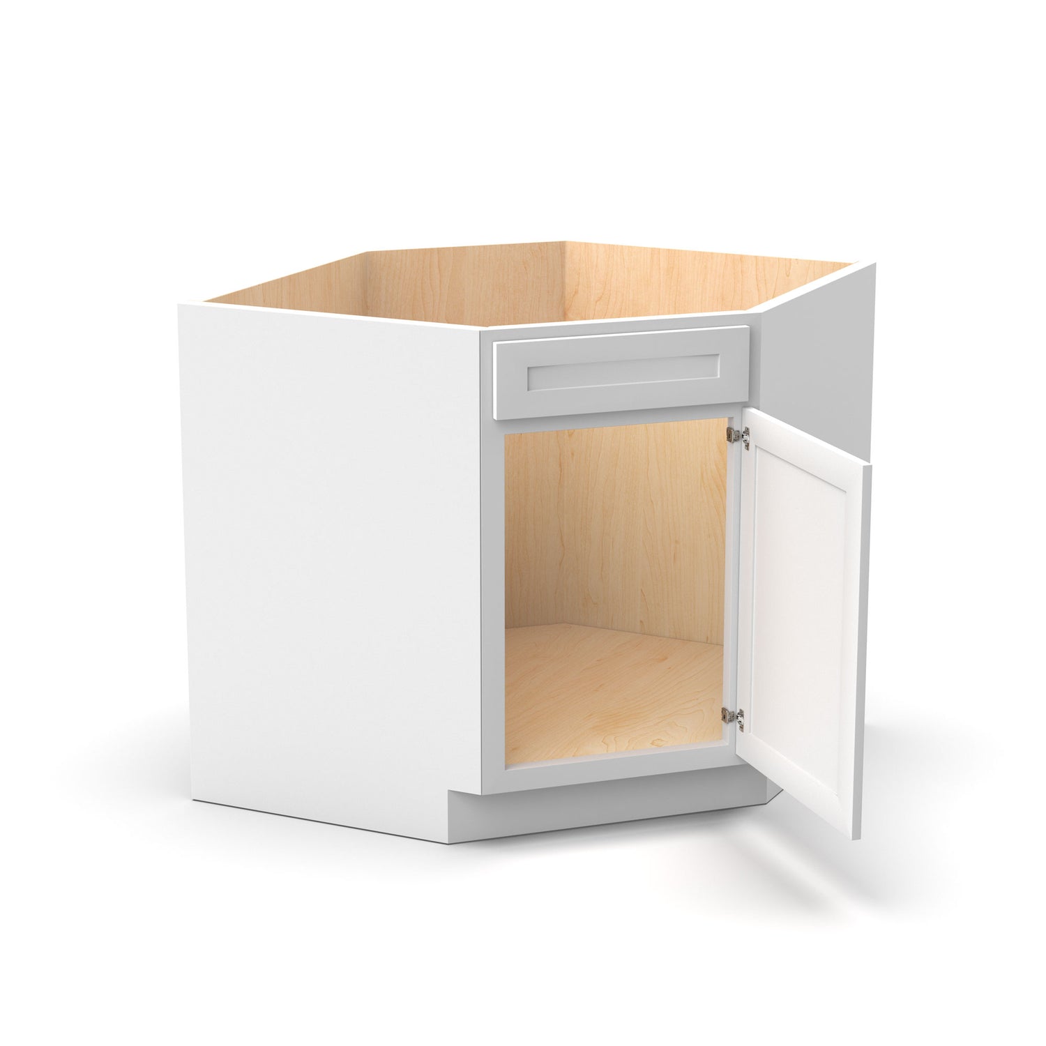 Liberty Shaker White - 36 Inch Diagnonal Corner Sink Base Cabinet - 36" Width x 34.5" Height x 24" Depth