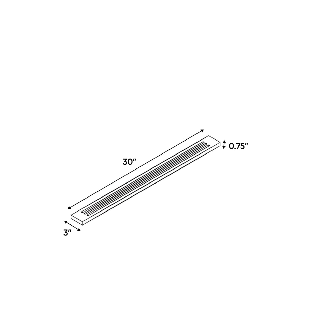 Liberty Shaker Ashen - 3 Inch Flutted Wall Fillers Accessories - 3" Width x 30" Height x .75" Depth