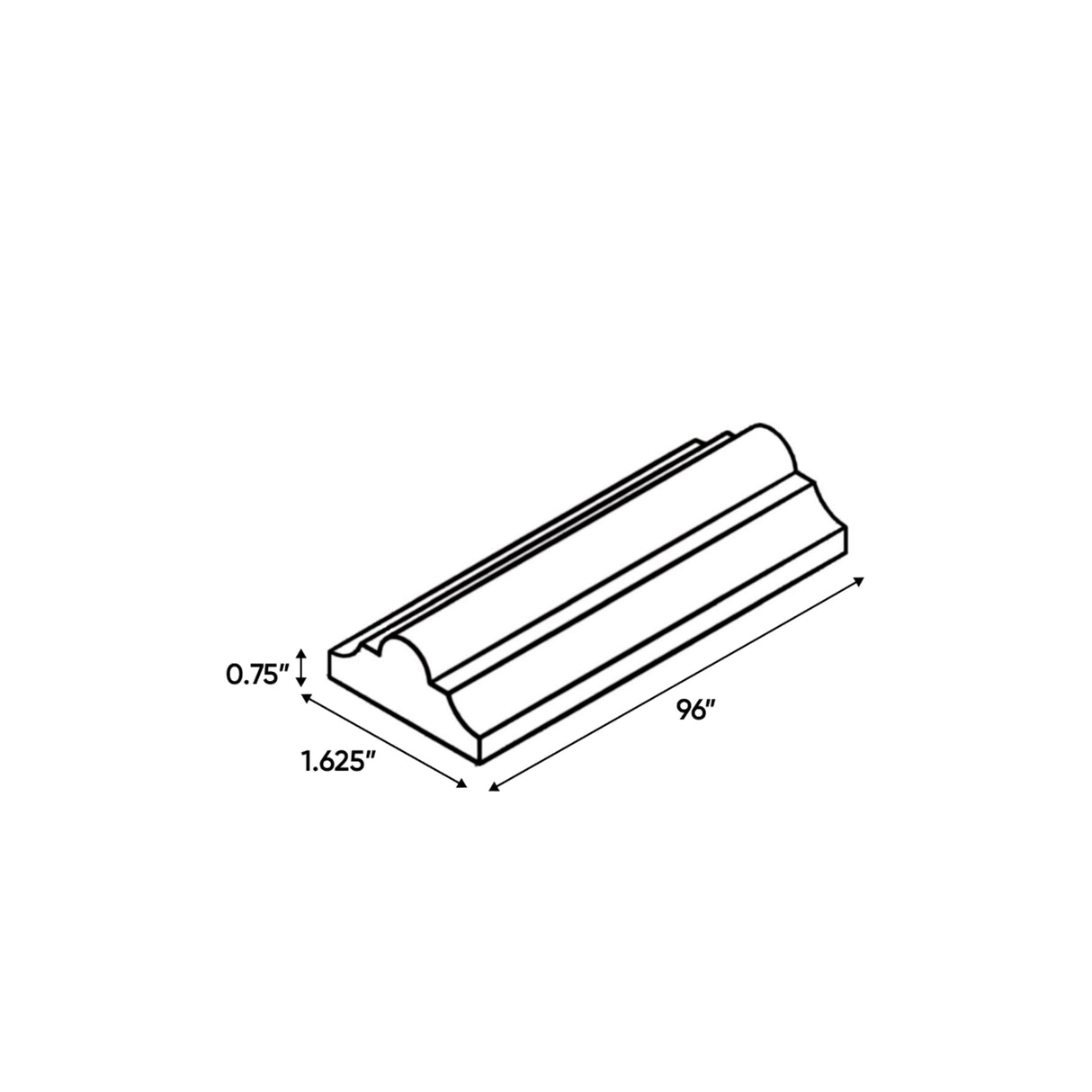 Avalon Ashen - 0.75 Inch Trims Accessories - .75" Width x 1.625" Height x 96" Depth