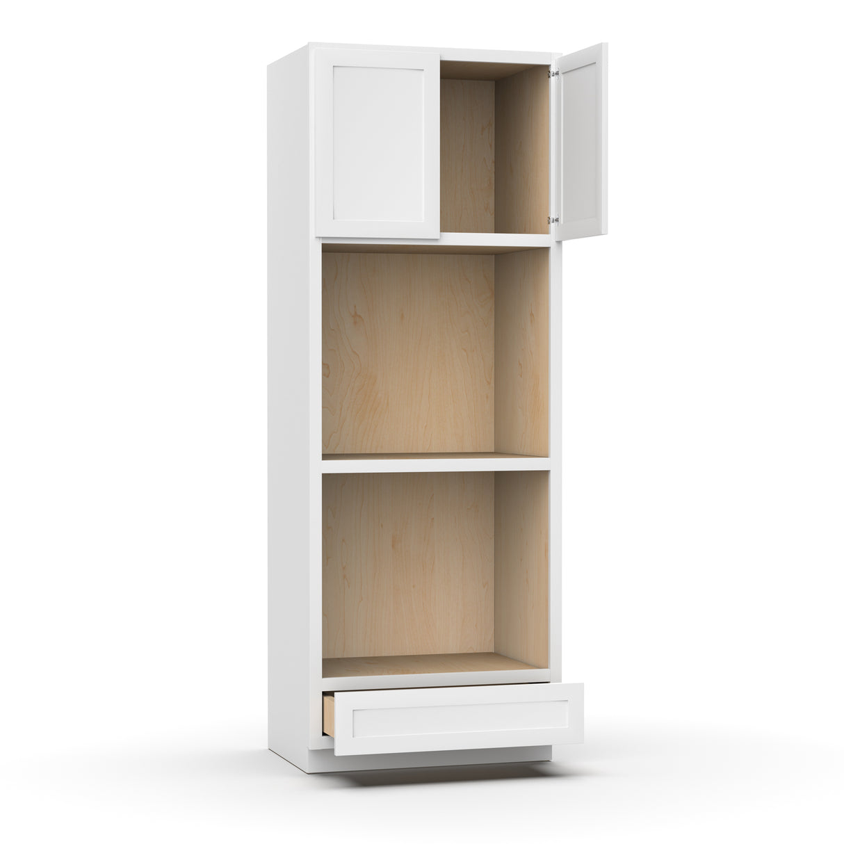 Liberty Shaker White - 33 Inch Double Oven Tall Cabinet - 33" Width x 90" Height x 24" Depth