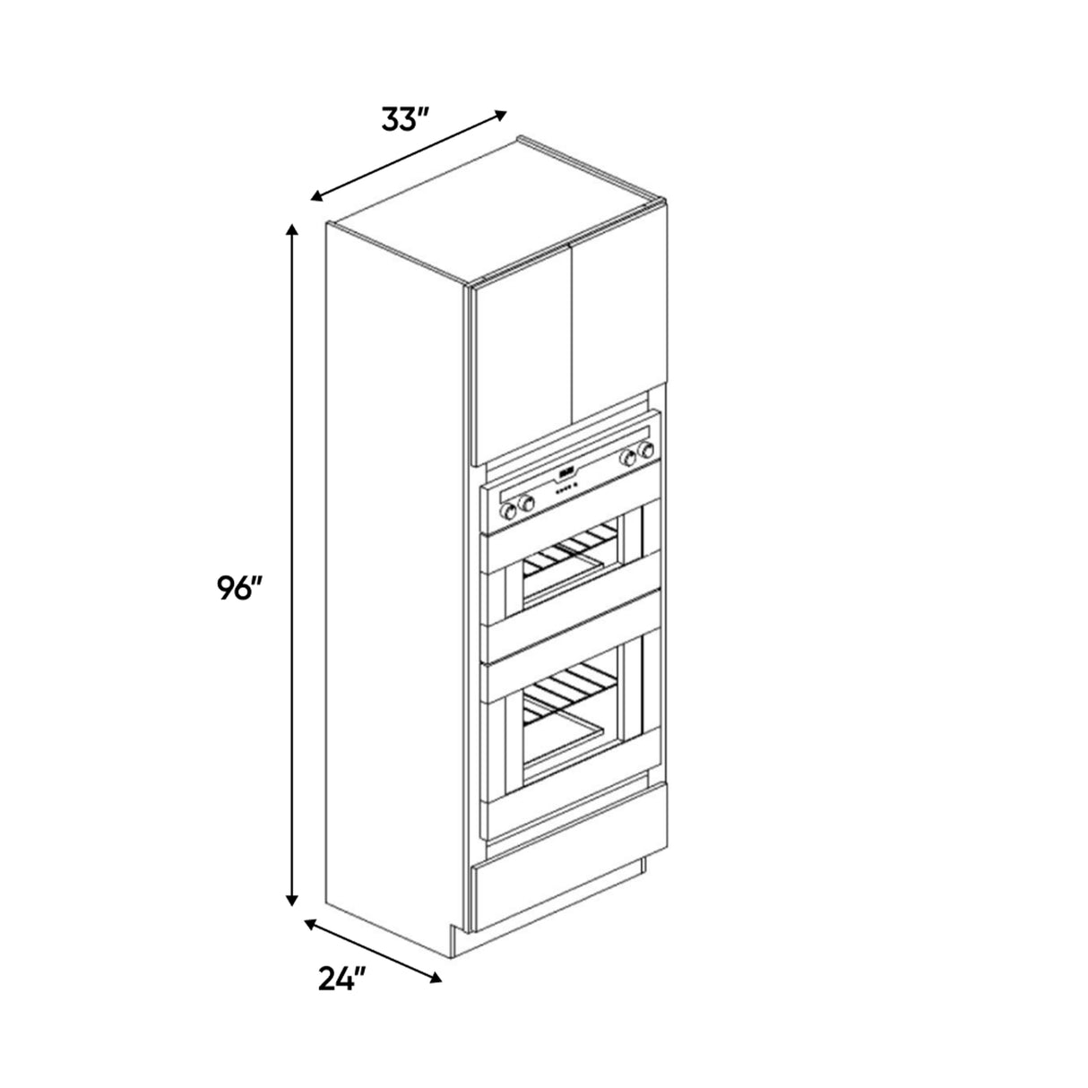 Sonoma White - 33 Inch Double Oven Tall Cabinet - 33" Width x 96" Height x 24" Depth