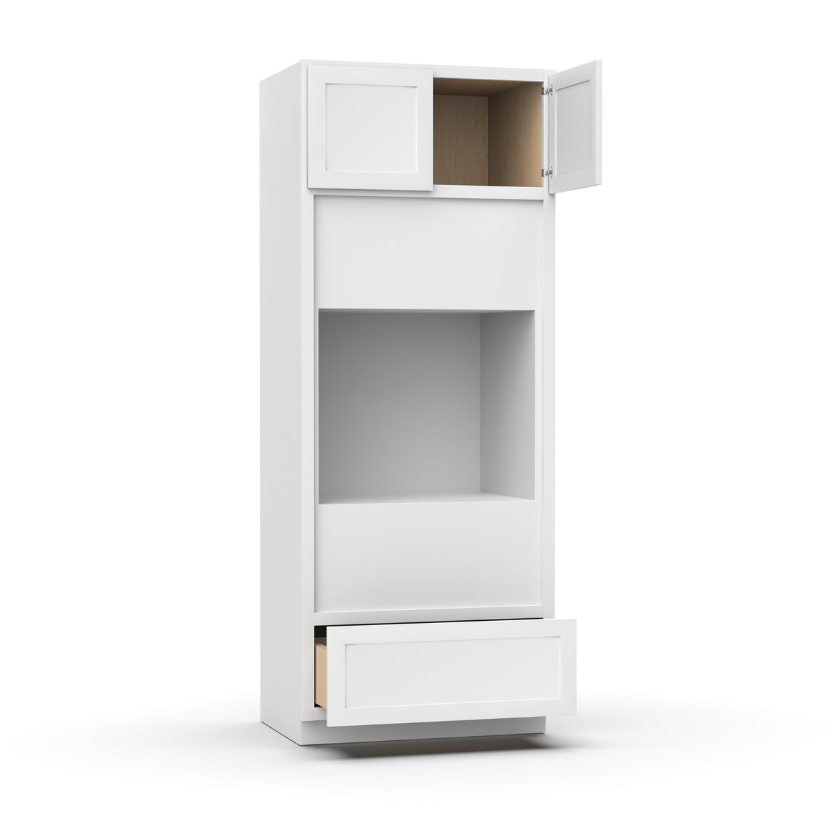 Liberty Shaker White - 33x84 Inch Single Oven Tall Cabinet - 33" Width x 84" Height x 24" Depth