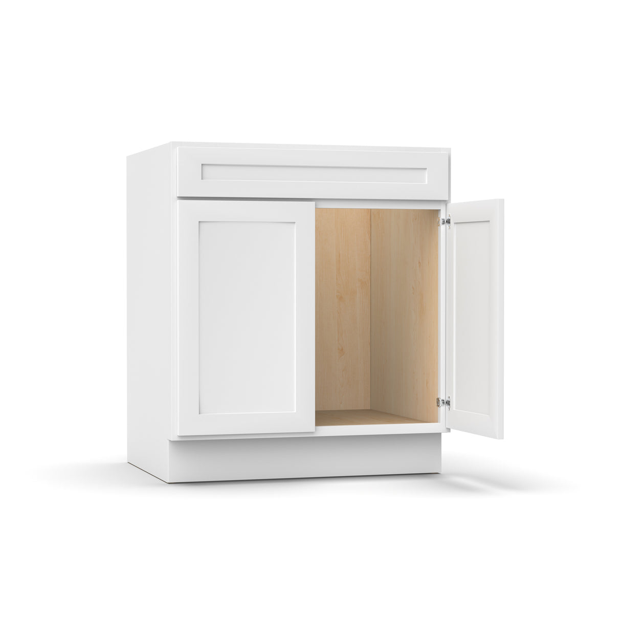 Liberty Shaker White - 30 Inch Sink Base Cabinet - 30" Width x 34.5" Height x 24" Depth