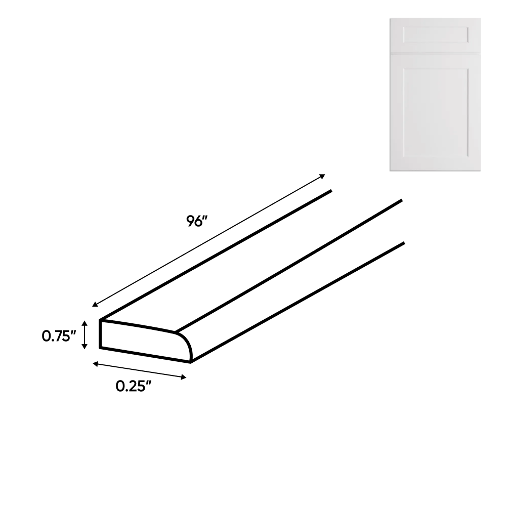 Liberty Shaker White - 0.25 Inch Trims Accessories - .25" Width x .75" Height x 96" Depth