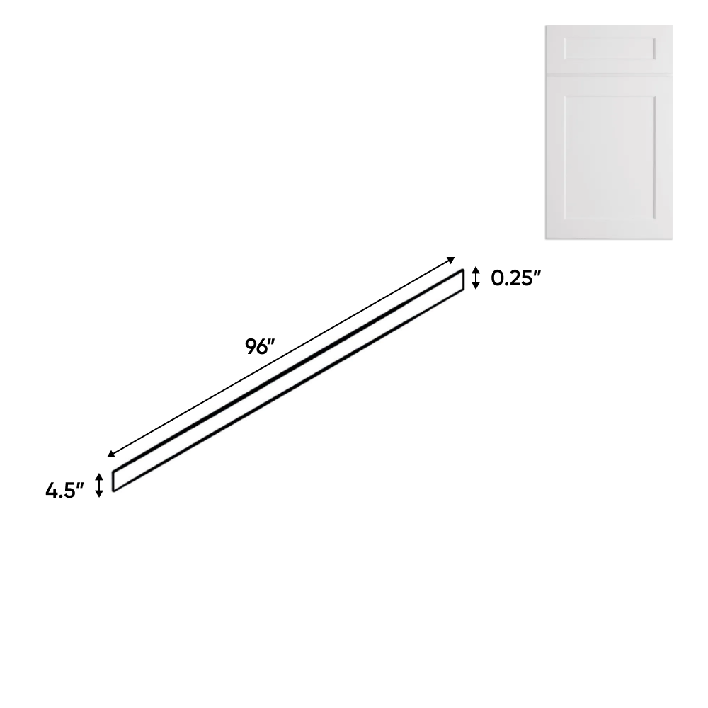 Liberty Shaker White - 96 Inch Toe Kick Accessories - 96" Width x 4.5" Height x 0.25" Depth