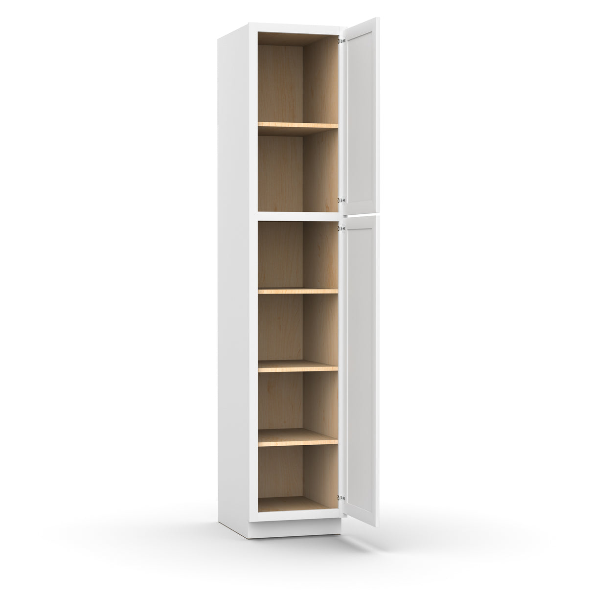 Liberty Shaker White - 18 Inch Single Door Pantry Tall Cabinet - 18" Width x 90" Height x 24" Depth