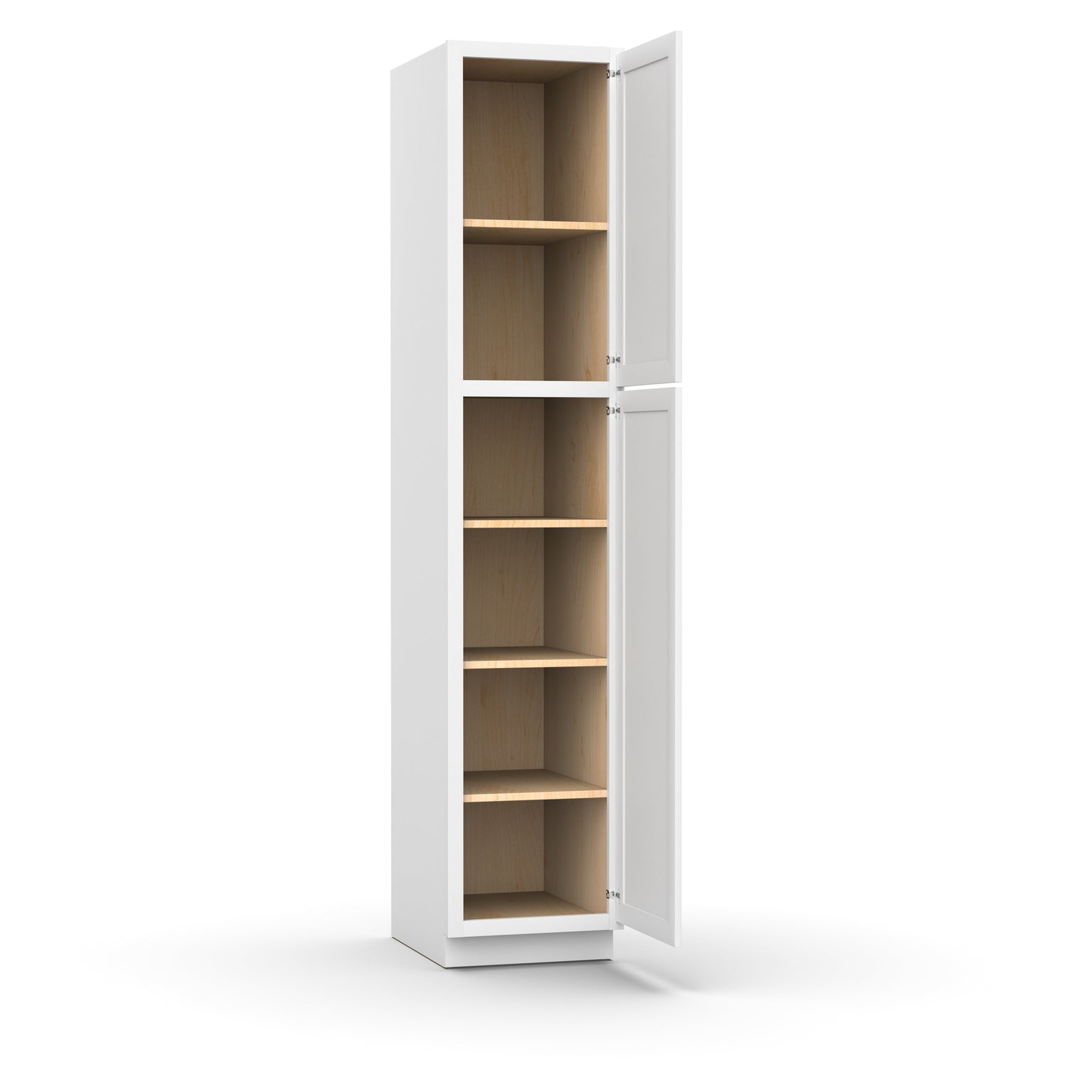 Liberty Shaker White - 18 Inch Single Door Pantry Tall Cabinet - 18" Width x 90" Height x 24" Depth
