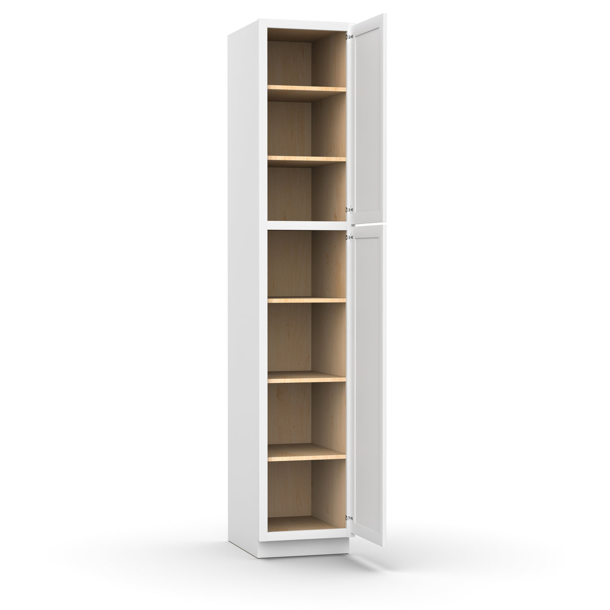 Liberty Shaker White - 18 Inch Single Door Pantry Tall Cabinet - 18" Width x 96" Height x 24" Depth