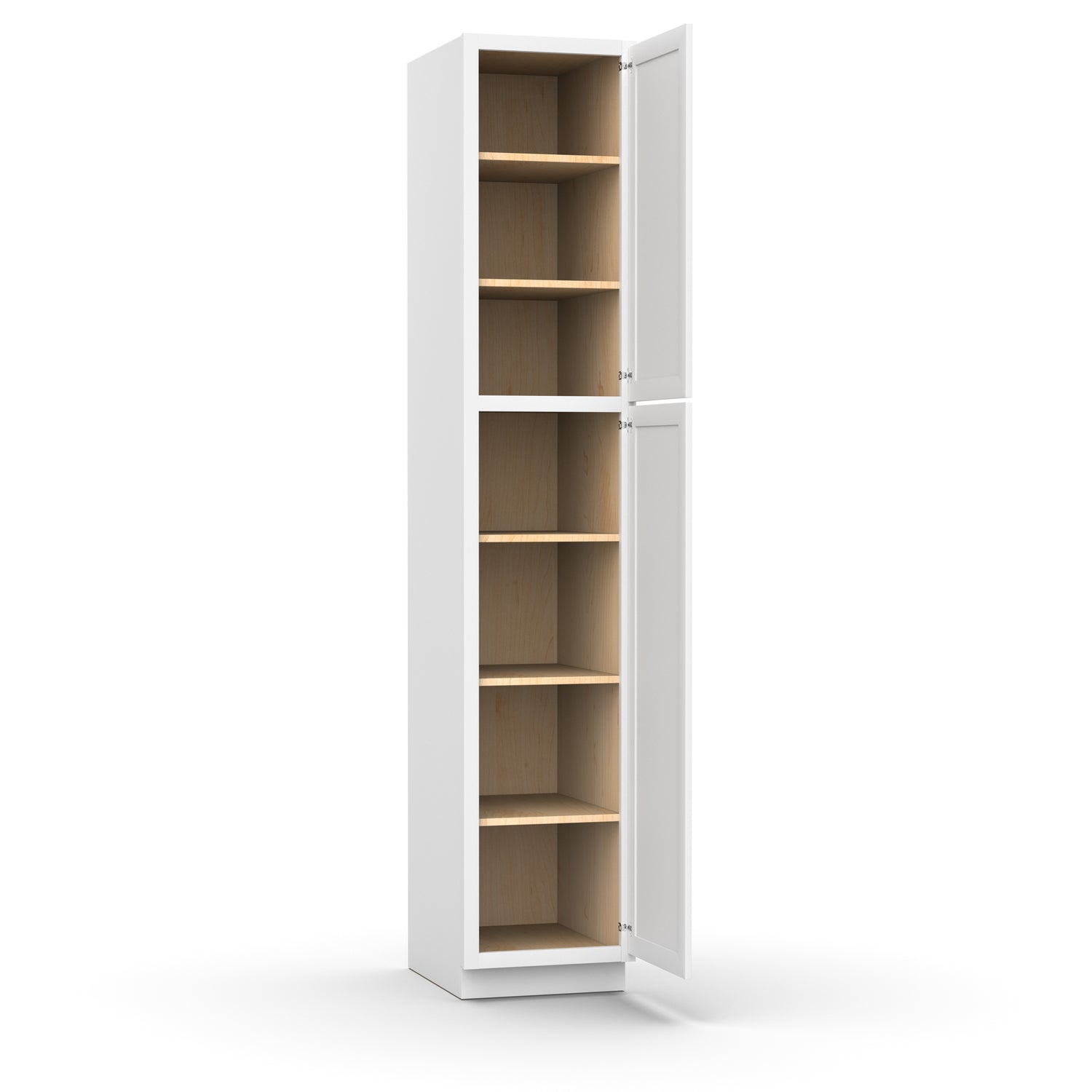 Liberty Shaker White - 18 Inch Single Door Pantry Tall Cabinet - 18" Width x 96" Height x 24" Depth