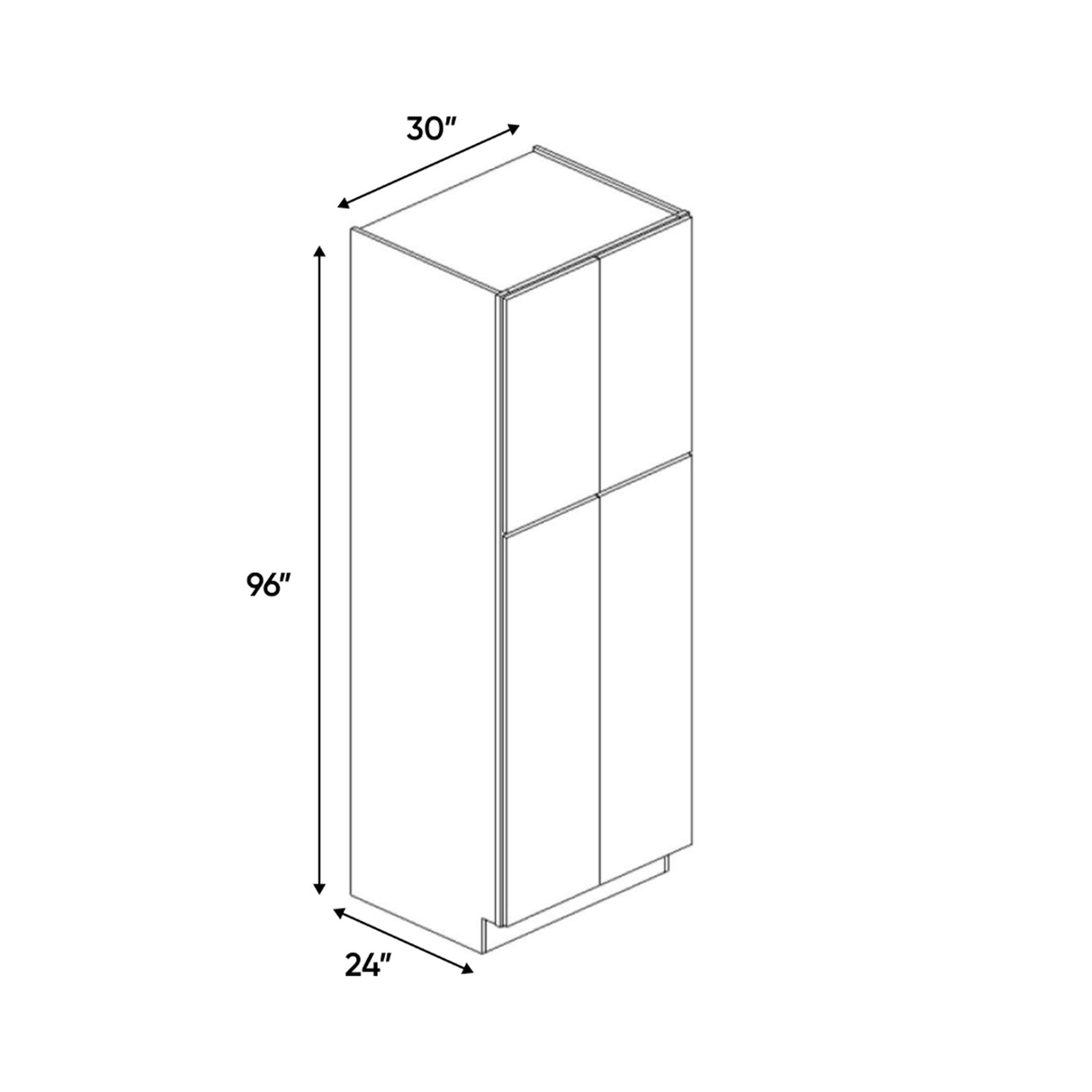 Arlington Oatmeal - 30 Inch Double Door Pantry Tall Cabinet - 30" Width x 96" Height x 24" Depth