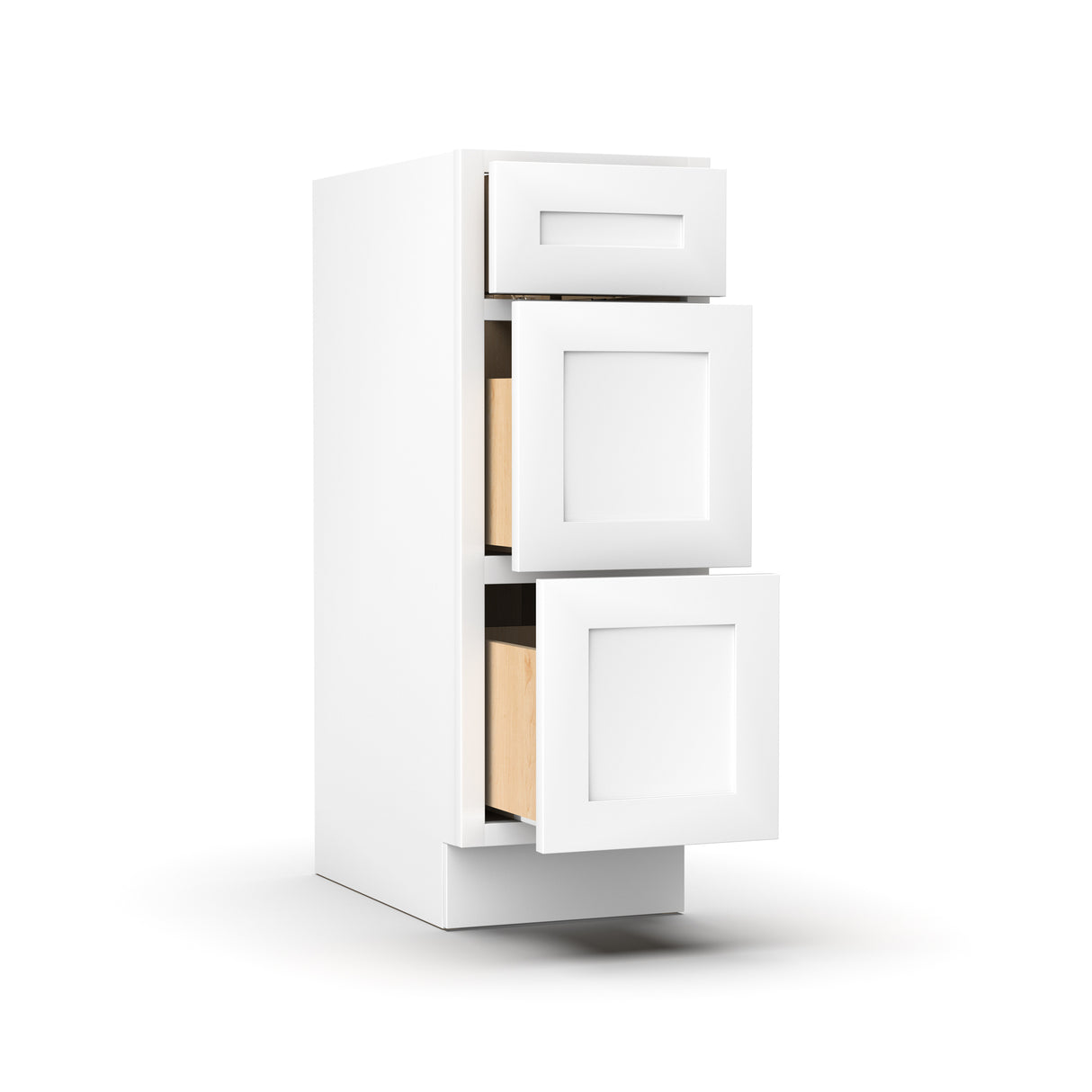 Liberty Shaker White - 12 Inch Vanity Drawer Base Cabinet - 12" Width x 34.5" Height x 21" Depth