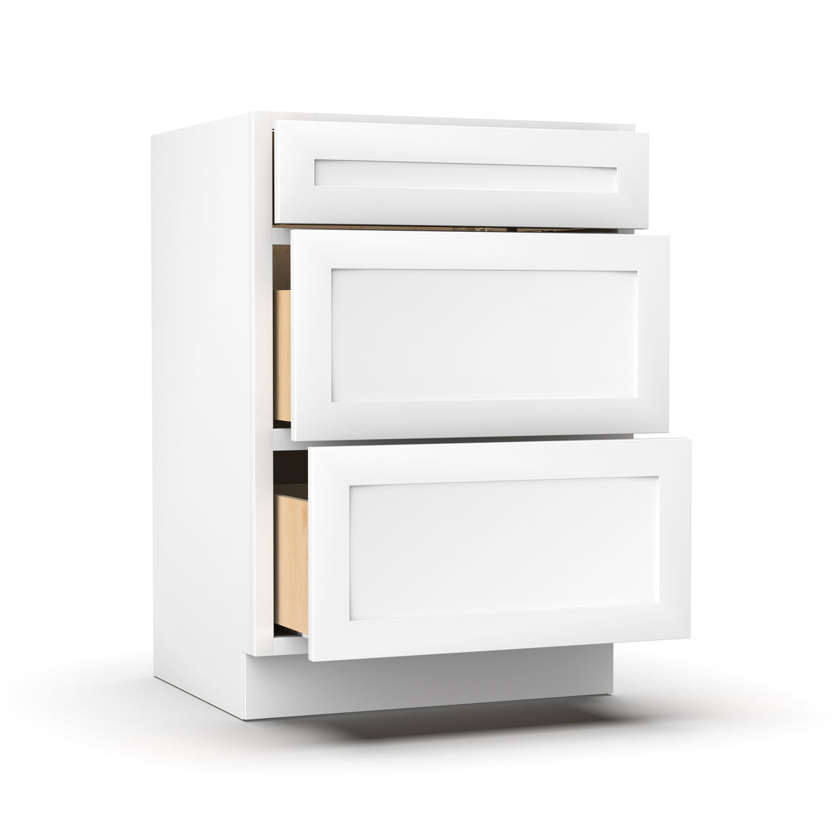 Liberty Shaker White - 24 Inch Vanity Drawer Base Cabinet - 24" Width x 34.5" Height x 21" Depth