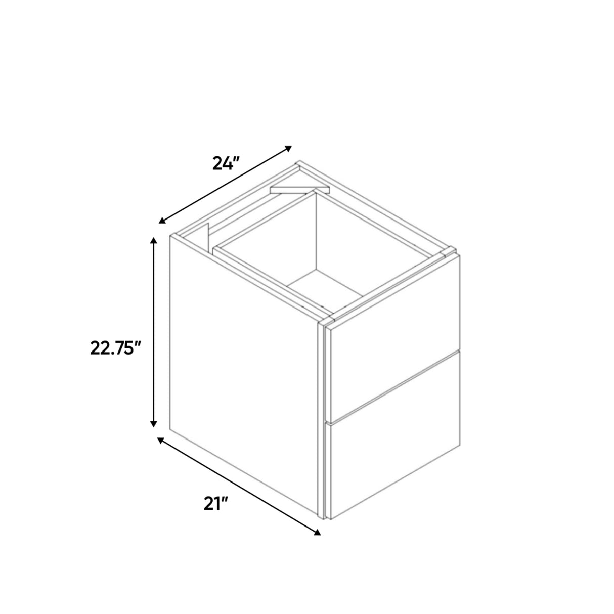 Arlington Oatmeal - 24 Inch Vanity Drawer Base Cabinet - 24" Width x 22.75" Height x 21" Depth