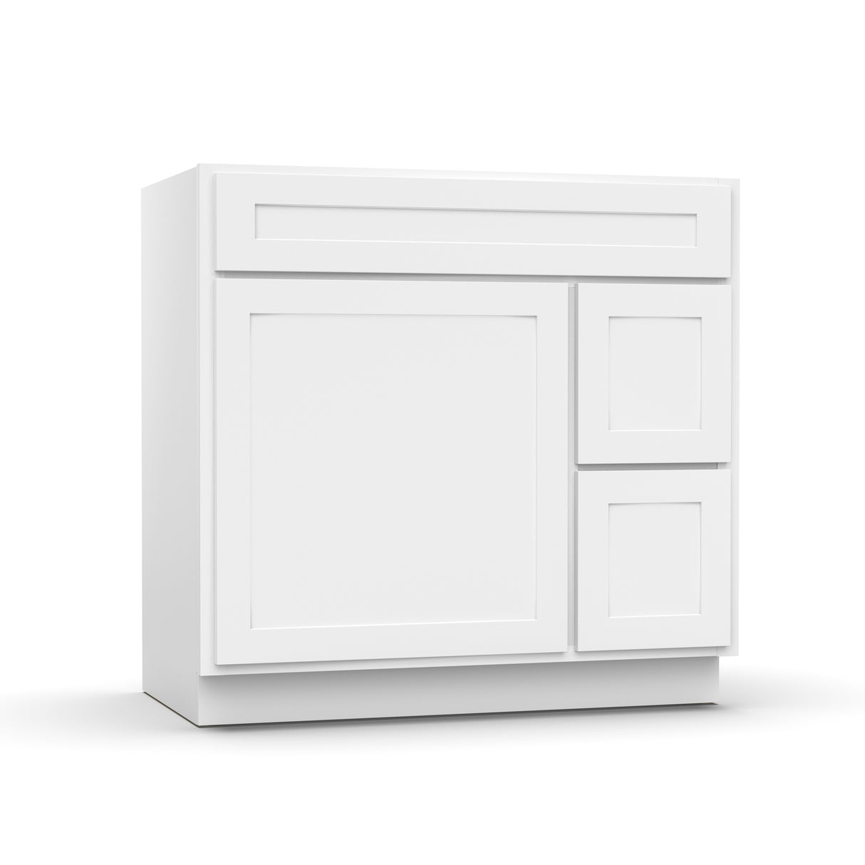 Liberty Shaker White - 36 Inch Vanity Sink Drawer Base Cabinet - 36" Width x 34.5" Height x 21" Depth