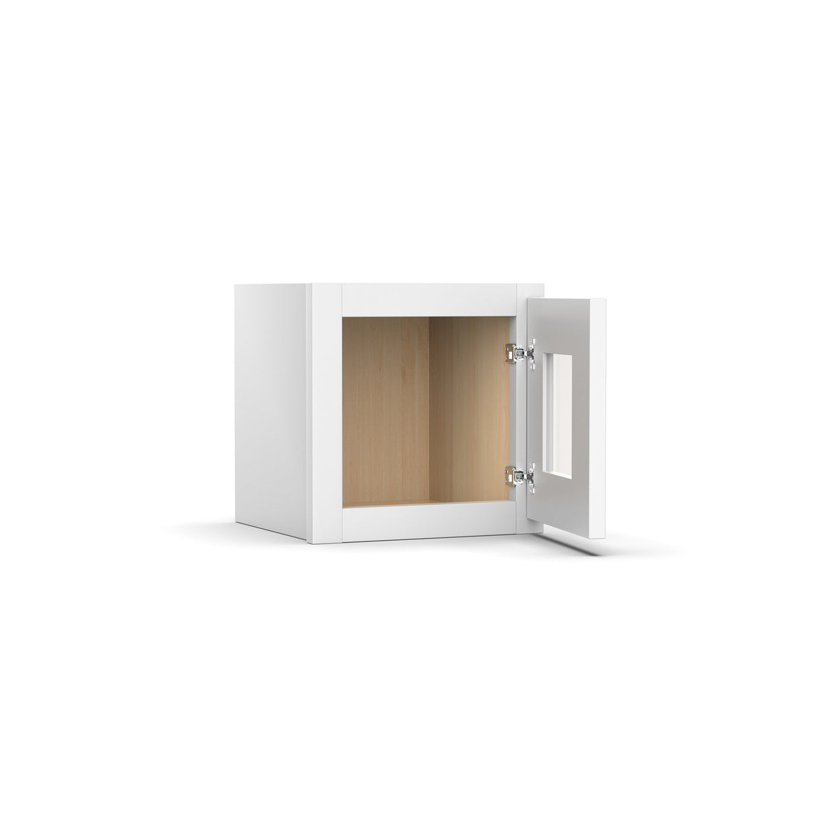 Liberty Shaker White - 12 Inch Single Glass Door Wall Cabinet - 12" Width x 12" Height x 12" Depth