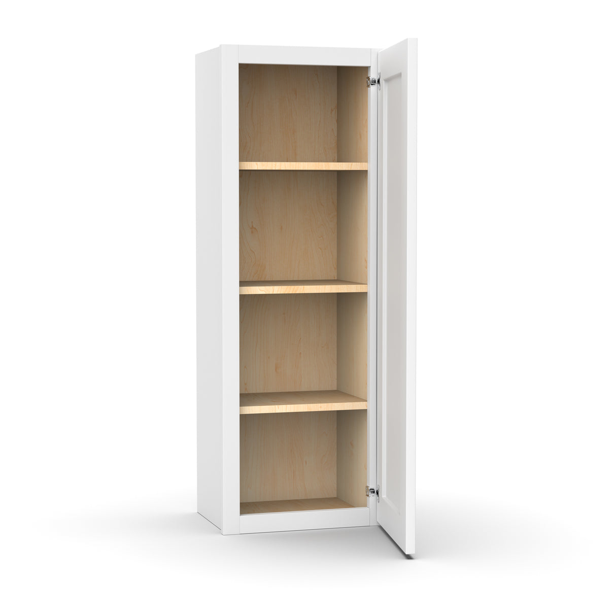 Liberty Shaker White - 15 Inch Height Single Door Wall Cabinet - 15" Width x 42" Height x 12" Depth