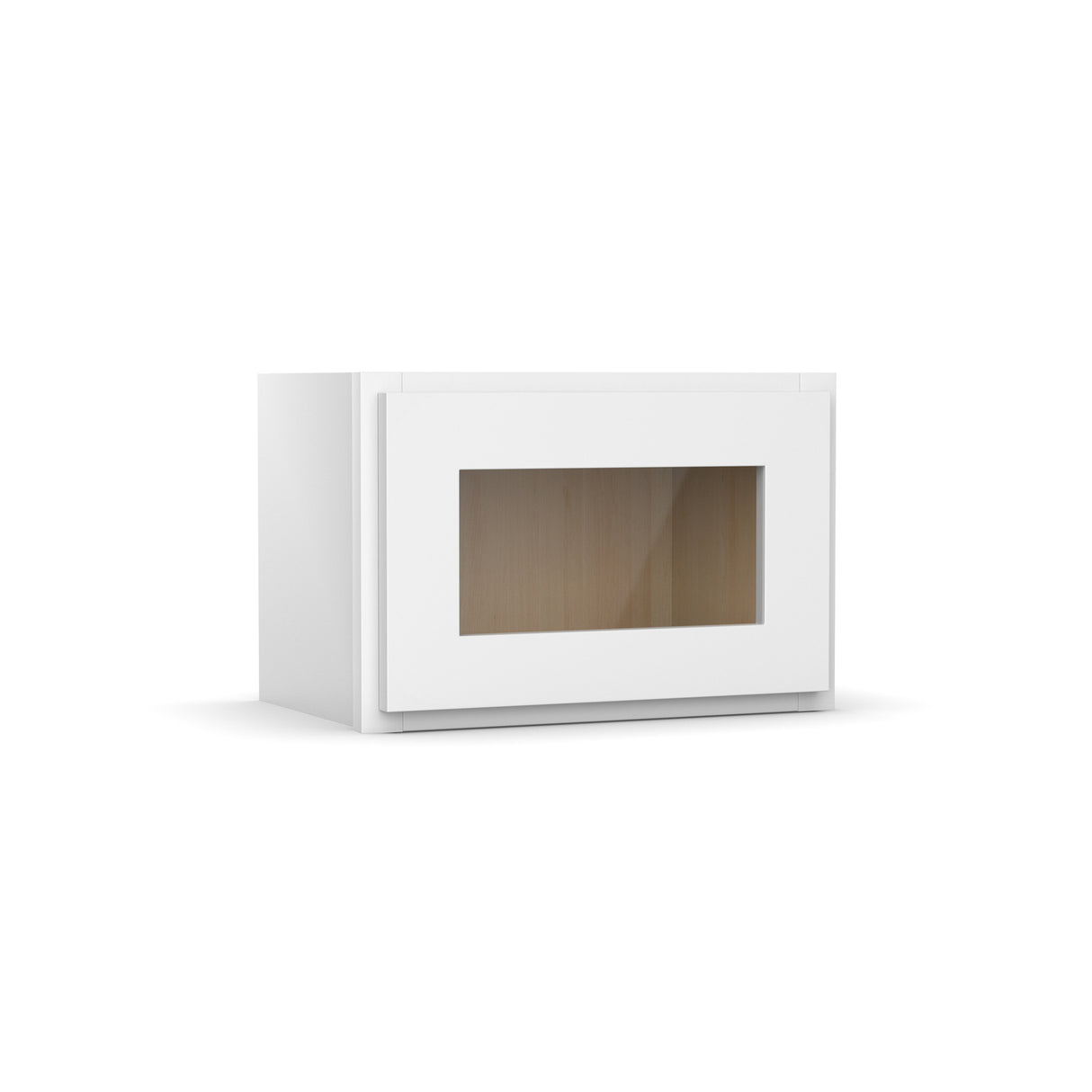 Liberty Shaker White - 18 Inch Single Glass Door Wall Cabinet - 18" Width x 12" Height x 12" Depth