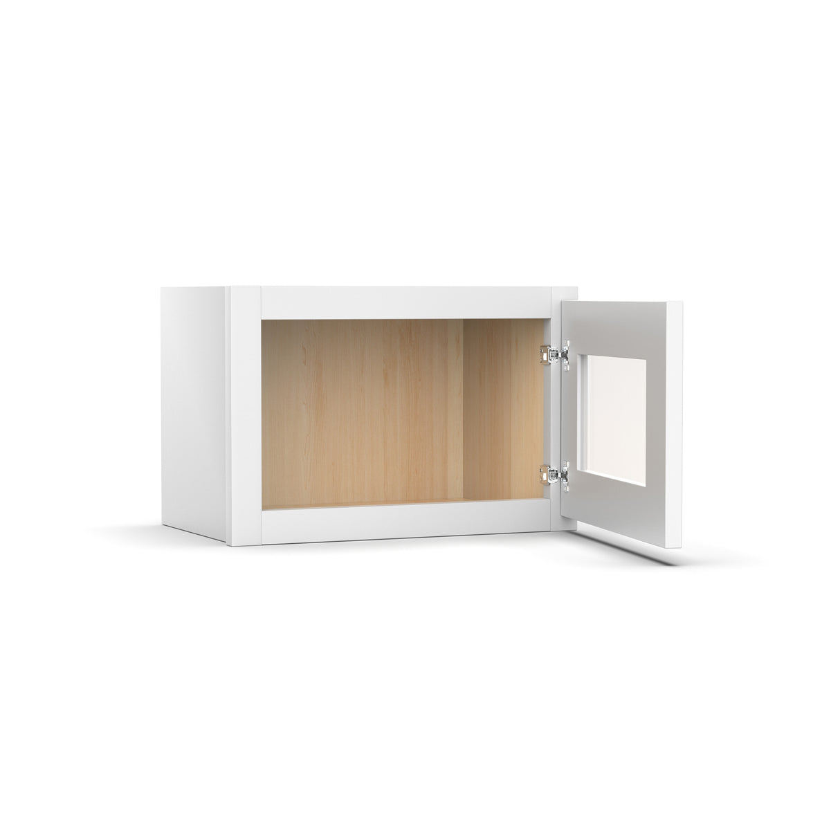 Liberty Shaker White - 18 Inch Single Glass Door Wall Cabinet - 18" Width x 12" Height x 12" Depth