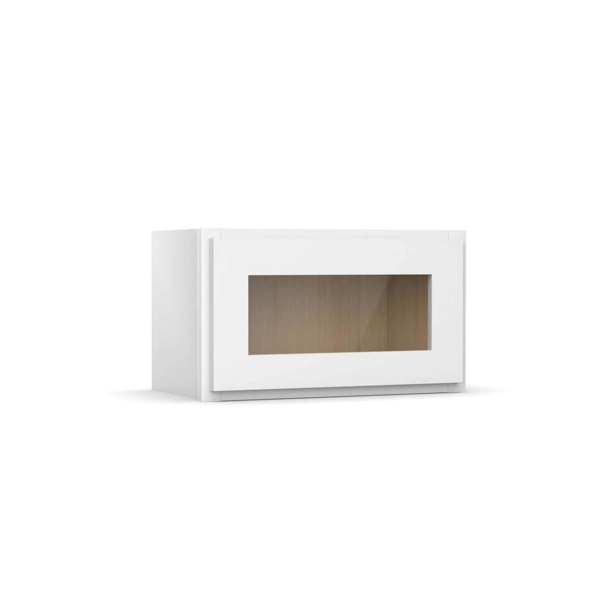 Liberty Shaker White - 21 Inch Single Glass Door Wall Cabinet - 21" Width x 12" Height x 12" Depth