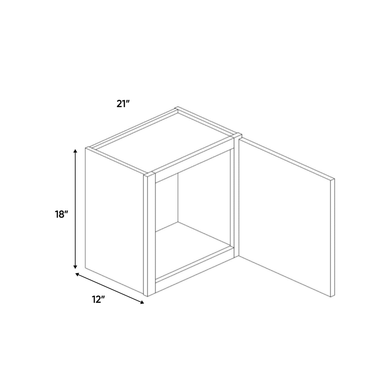 Charleston Driftwood - 21 Inch Height Single Door Wall Cabinet - 21" Width x 18" Height x 12" Depth