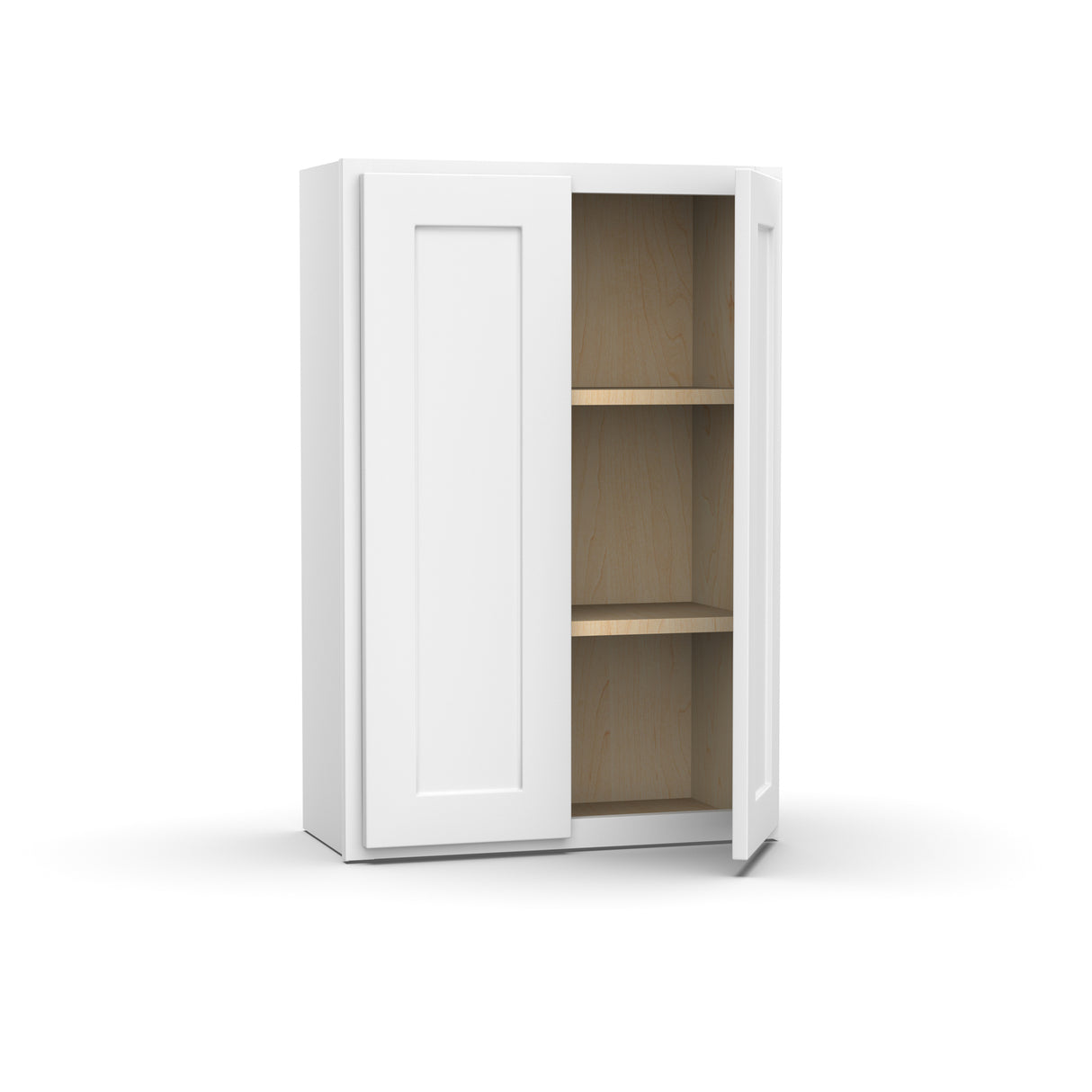 Liberty Shaker White - 24 Inch Height Double Door Wall Cabinet - 24" Width x 36" Height x 12" Depth