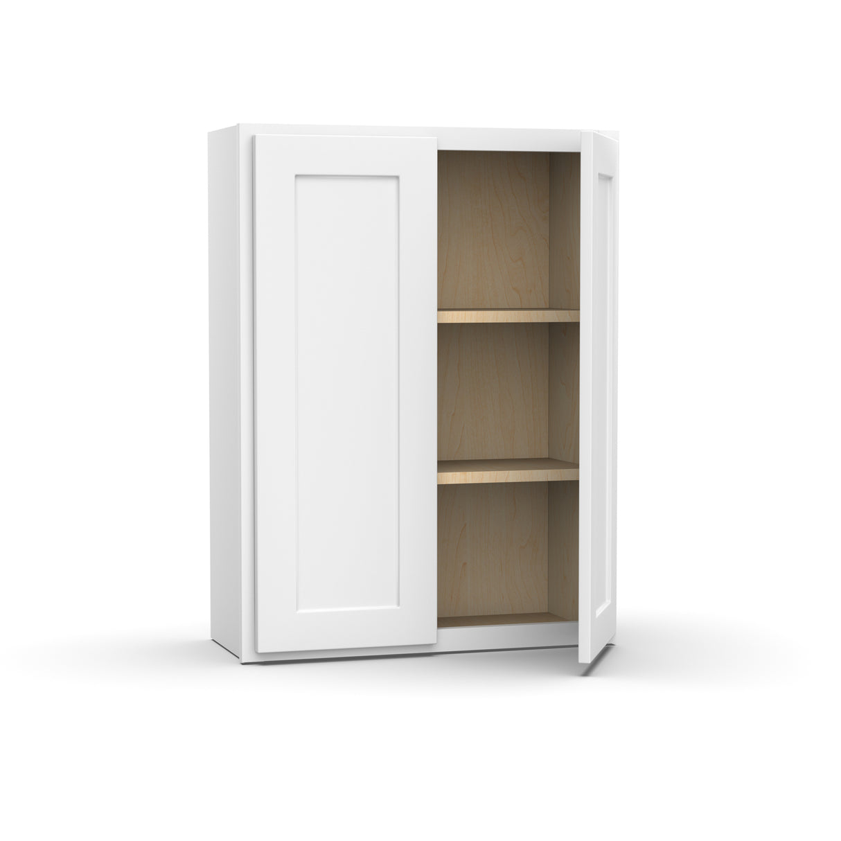 Liberty Shaker White - 27 Inch Height Double Door Wall Cabinet - 27" Width x 36" Height x 12" Depth