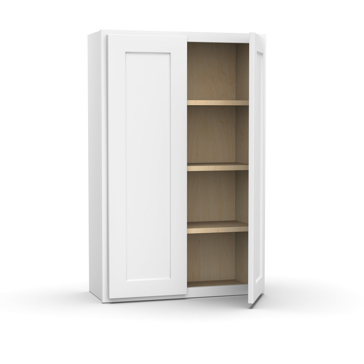Liberty Shaker White - 27 Inch Height Double Door Wall Cabinet - 27" Width x 42" Height x 12" Depth