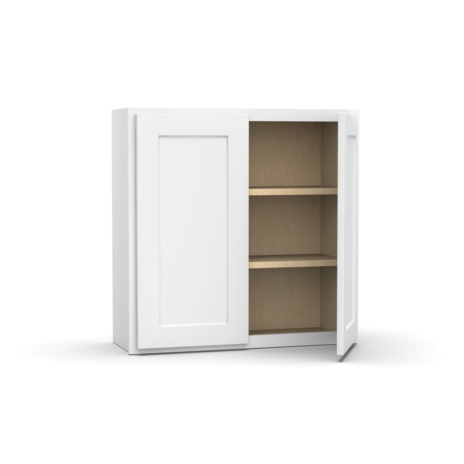 Liberty Shaker White - 30 Inch Height Double Door Wall Cabinet - 30" Width x 30" Height x 12" Depth