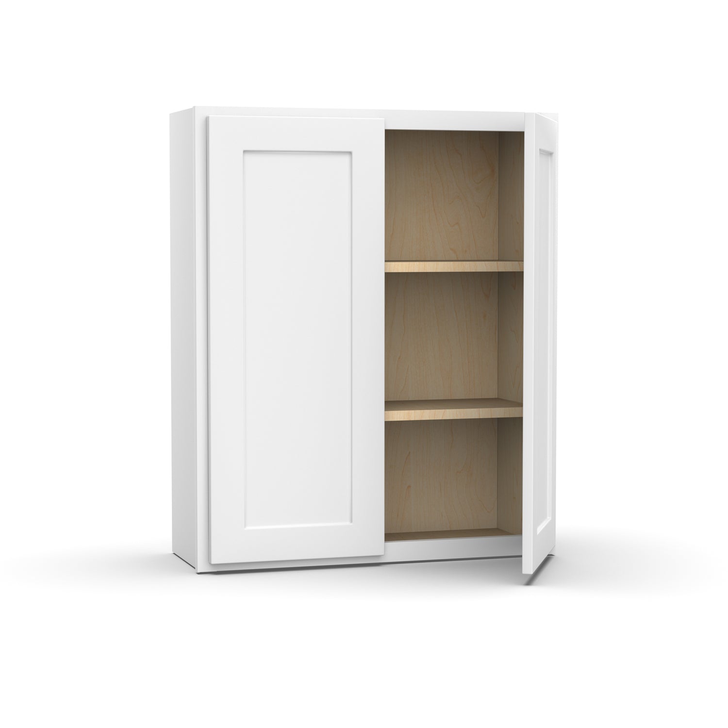 Liberty Shaker White - 30 Inch Height Double Door Wall Cabinet - 30" Width x 36" Height x 12" Depth
