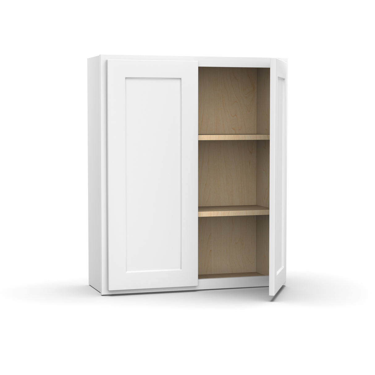 Liberty Shaker White - 30 Inch Height Double Door Wall Cabinet - 30" Width x 36" Height x 12" Depth