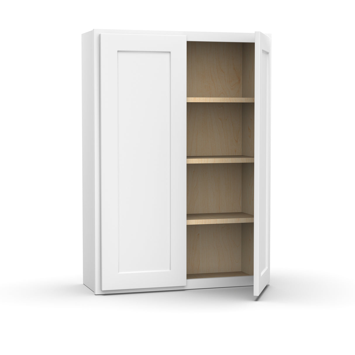 Liberty Shaker White - 30 Inch Height Double Door Wall Cabinet - 30" Width x 42" Height x 12" Depth