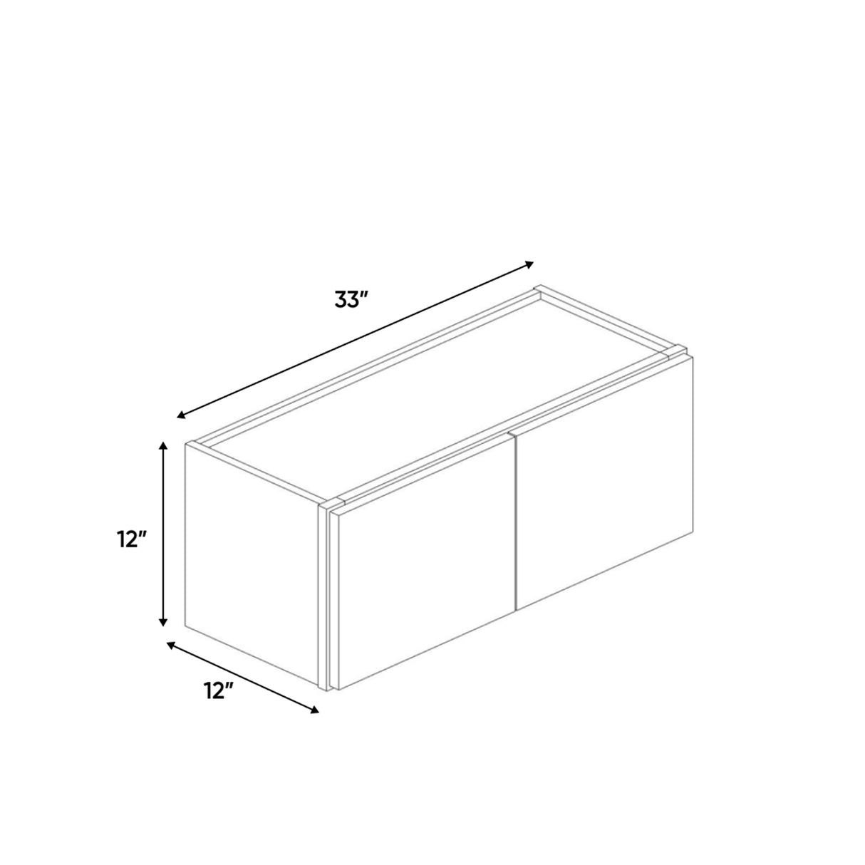 Avalon Ashen - 33 Inch Height Double Door Wall Cabinet - 33" Width x 12" Height x 12" Depth