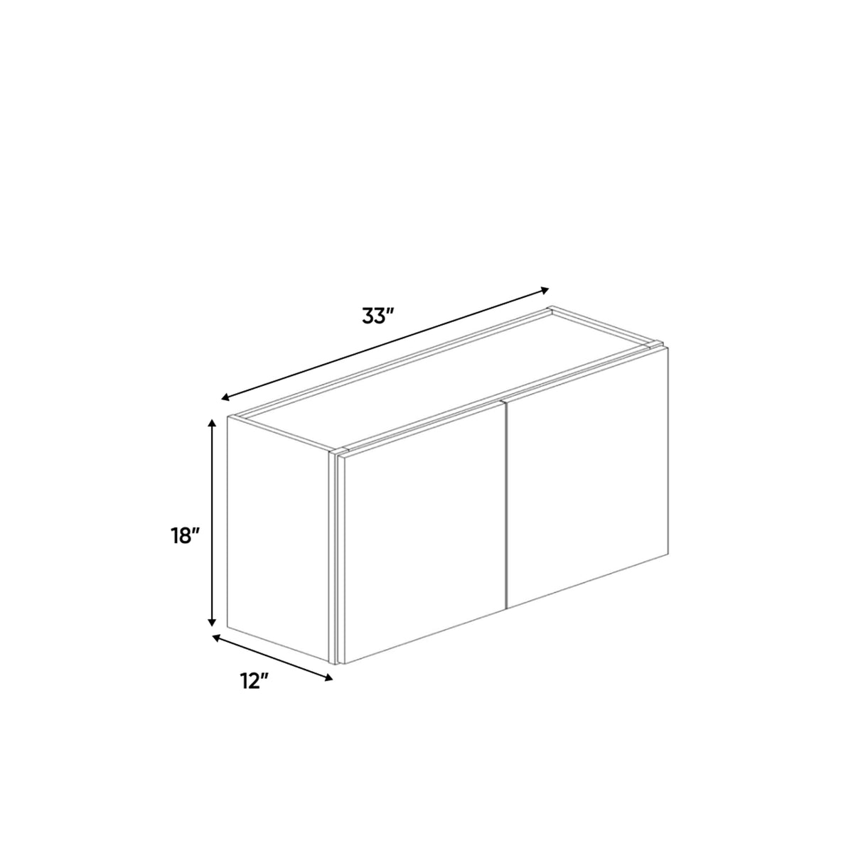 Essence Cemento - 33 Inch Height Double Door Wall Cabinet - 33" Width x 18" Height x 12" Depth