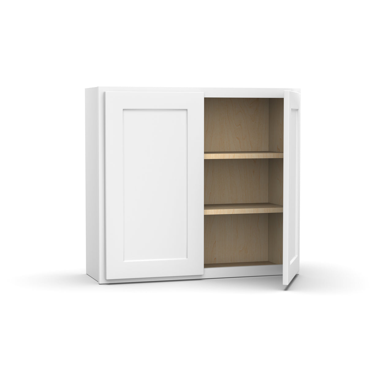 Liberty Shaker White - 33 Inch Height Double Door Wall Cabinet - 33" Width x 30" Height x 12" Depth
